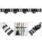 Holder for mop, broom and brush. Wallmount rack organizer with 4 positions and 5 hooks