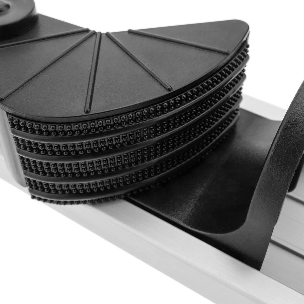 Holder for mop, broom and brush. Wallmount rack organizer with 5 positions and 6 hooks