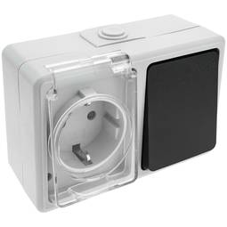 Wodoodporna podstawa IP54 16A 250V z wyłącznikiem i przełącznikiem schuko