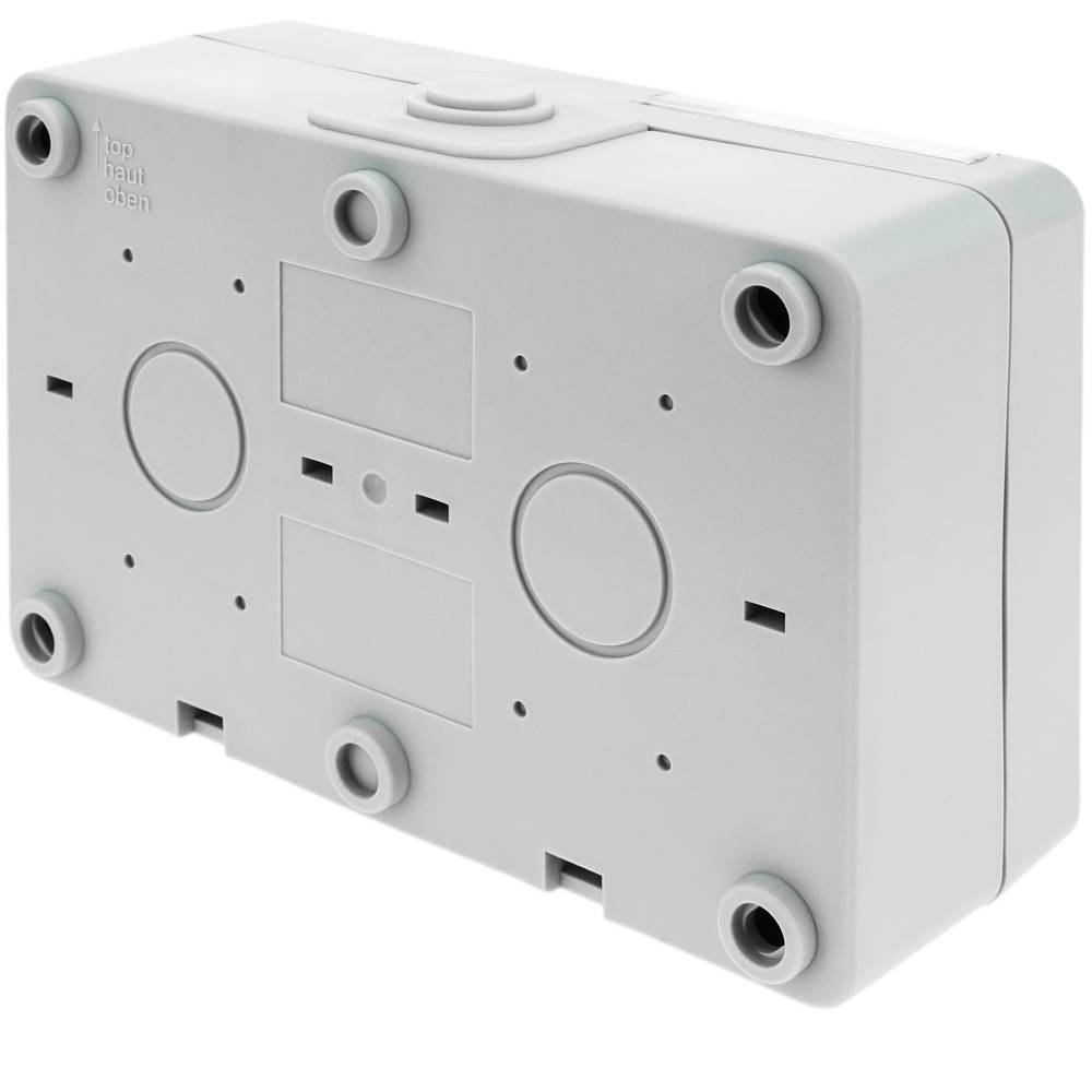 Base de superficie estanca IP54 16A 250V con interruptor conmutador y schuko
