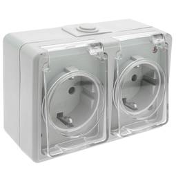 Wodoodporna podstawa nawierzchniowa IP54 16A 250V z podwójnym schuko