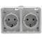 Base impermeabile IP54 16A 250V con doppio schuko
