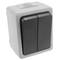 Base de superfície impermeável IP54 10A 250V com 2 x chave interruptor
