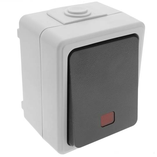 Base de surface étanche IP54 10A 250V avec interrupteur de commutation LED
