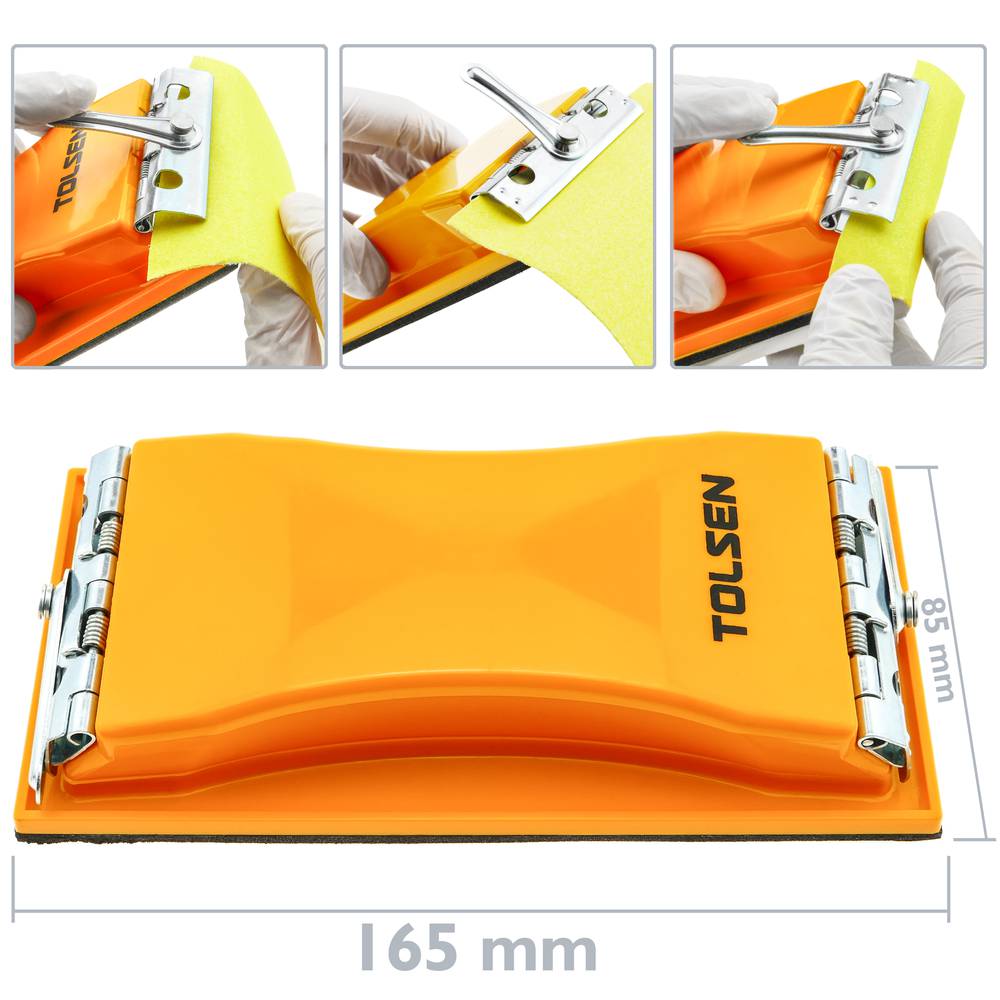 Bloco de lixar manual com grampo para consertar lixa 165 x 85 mm