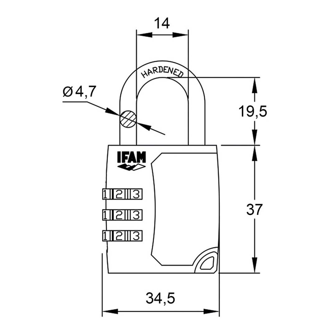 Cadenat de zinc de 34,5mm amb arc de diàmetre 4,7mm IFAM C35S