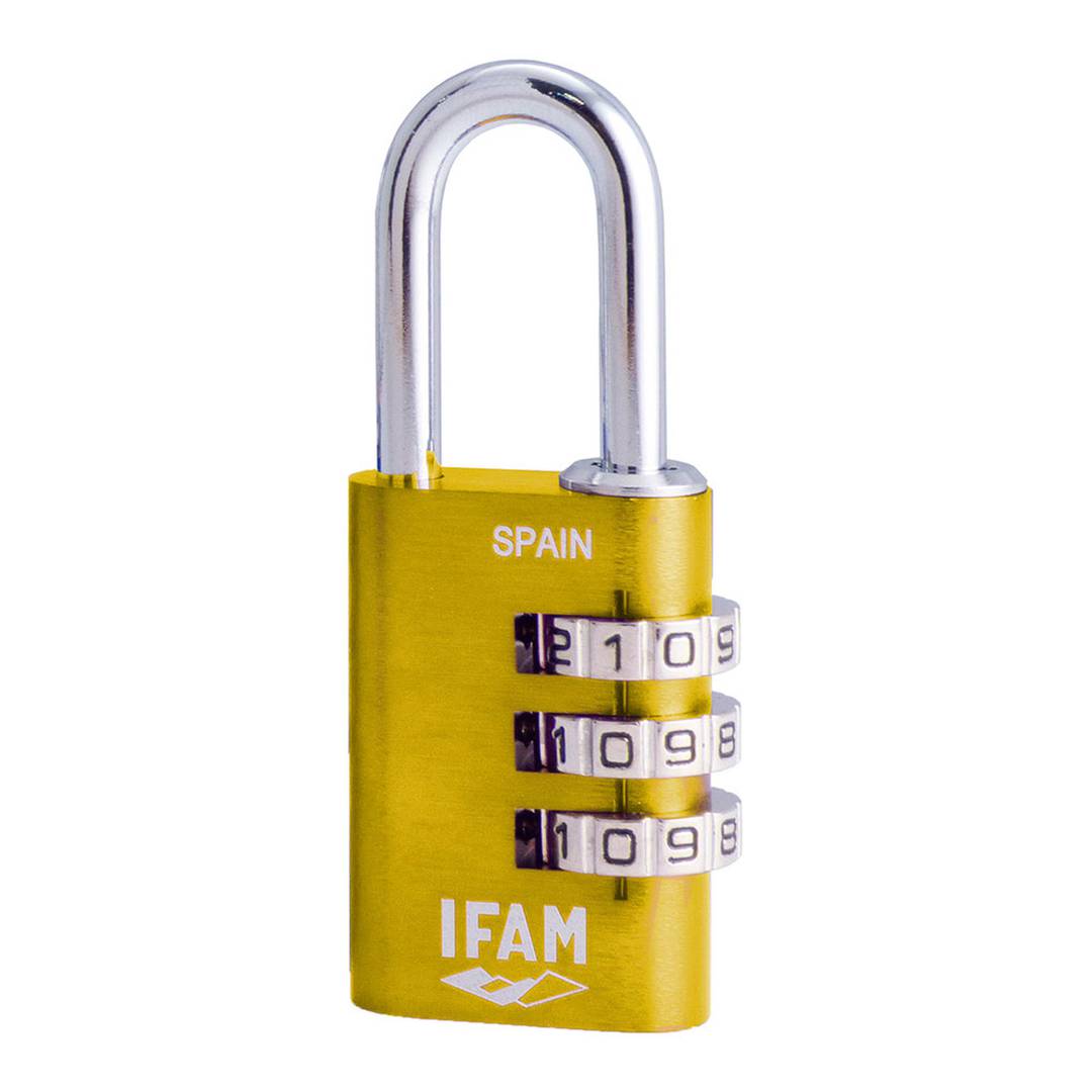 30mm yellow padlock with a 5mm diameter shackle made of IFAM COMBI30 yellow