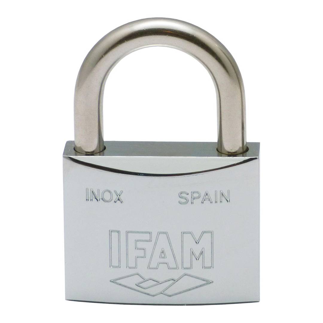 30mm stainless padlock with 2 keys and normal shackle IFAM INOX.30