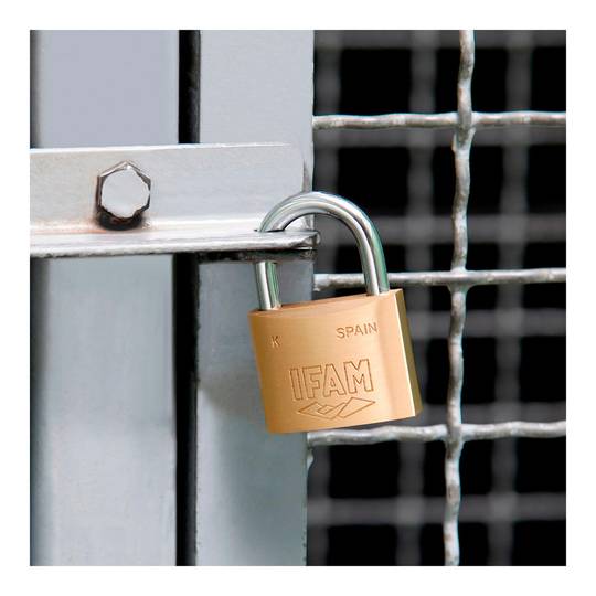 50mm brass padlock with 2 keys and normal shackle IFAM K50