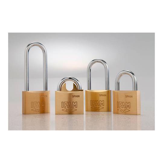 50mm brass padlock with 2 keys and normal shackle IFAM K50