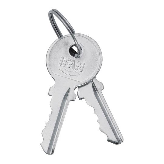 Zamek z wygiętym językiem 30 mm niklowany i 2 klucze IFAM 111 C