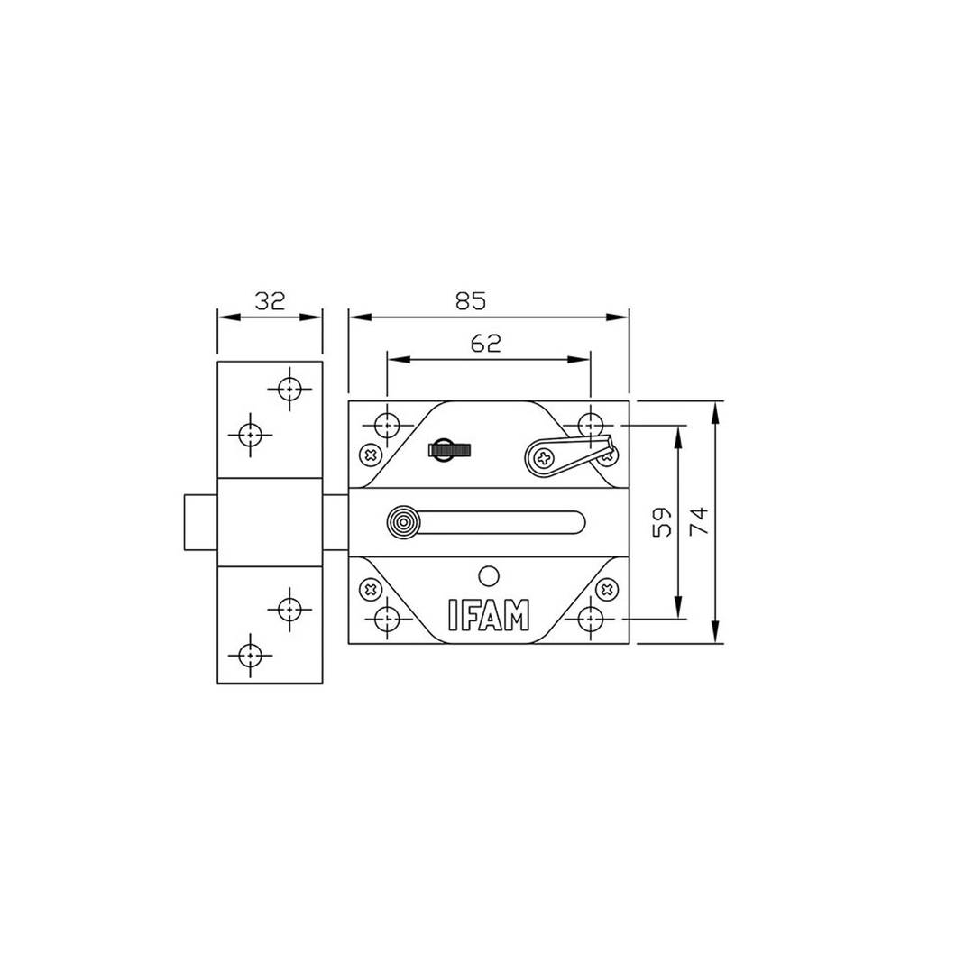 Boulon avec finition chrome satiné IFAM CS88SC
