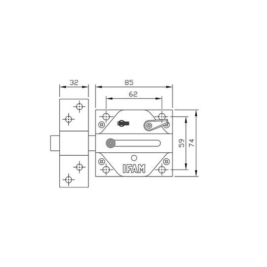 Boulon avec finition chrome satiné IFAM CS88SC