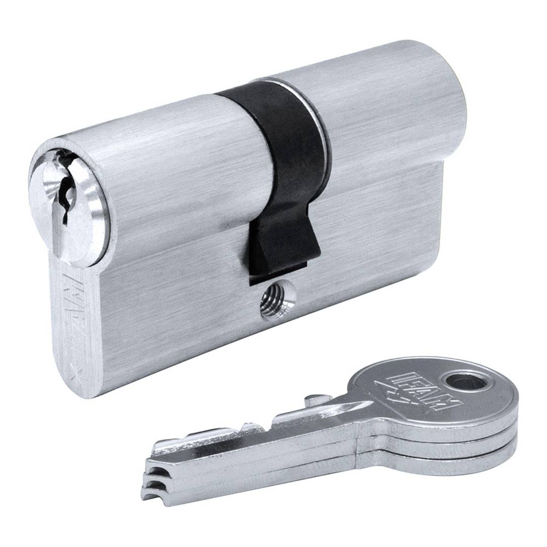 Cilindro nichelato da 60 mm con camma lunga 15 mm e 3 chiavi dentate IFAM F5S3030N
