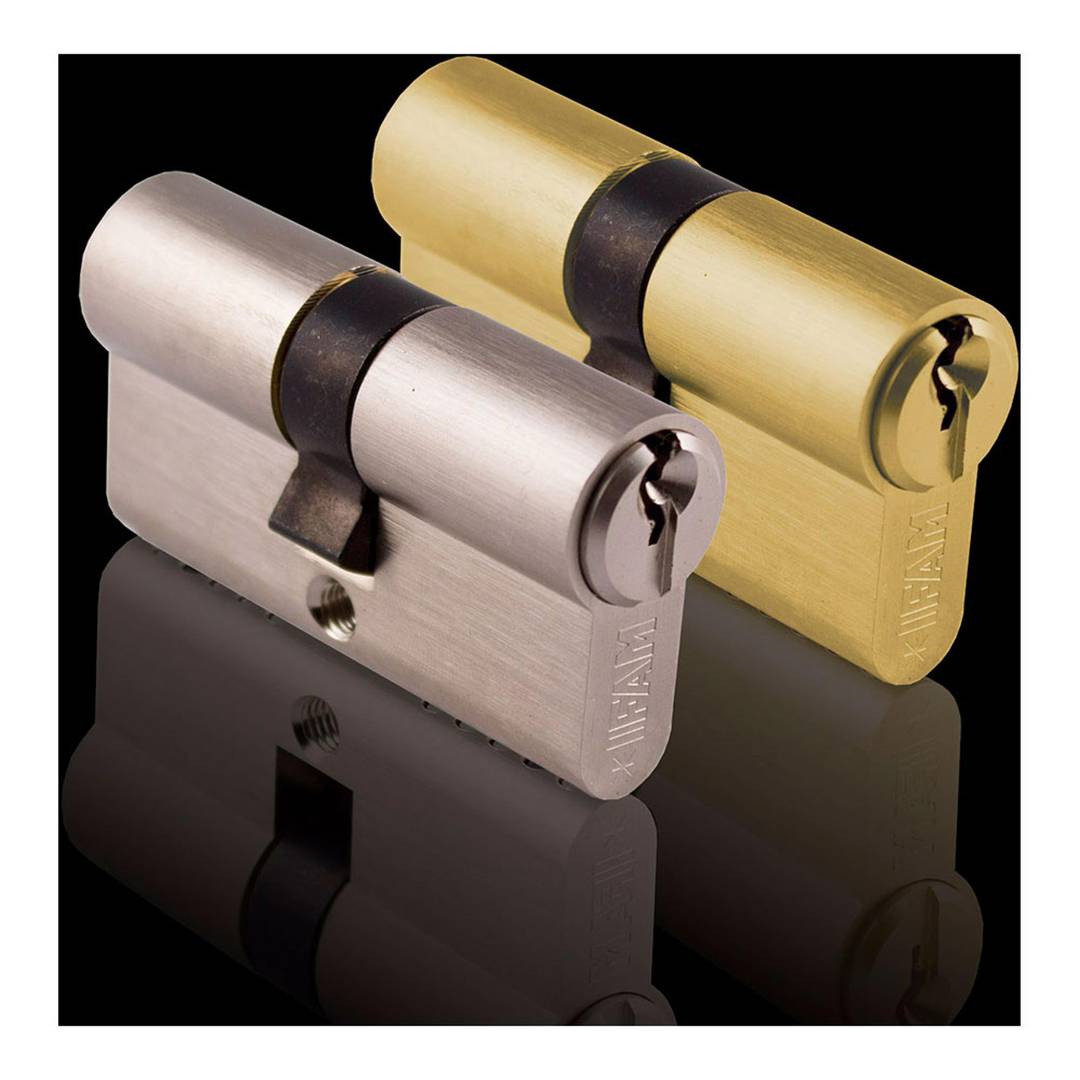 Cilindro nichelato da 60 mm con camma lunga 15 mm e 3 chiavi dentate IFAM F5S3030N