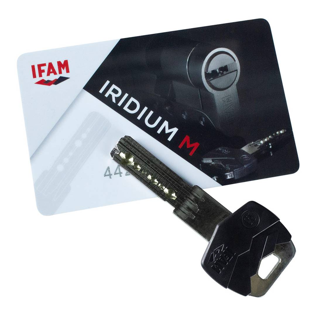 Cilindro in ottone iridium da 60 mm con camma da 15 mm e 5 chiavi di sicurezza IFAM IRM3030L