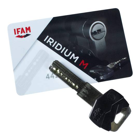 Cilindro in ottone iridium da 60 mm con camma da 15 mm e 5 chiavi di sicurezza IFAM IRM3030L