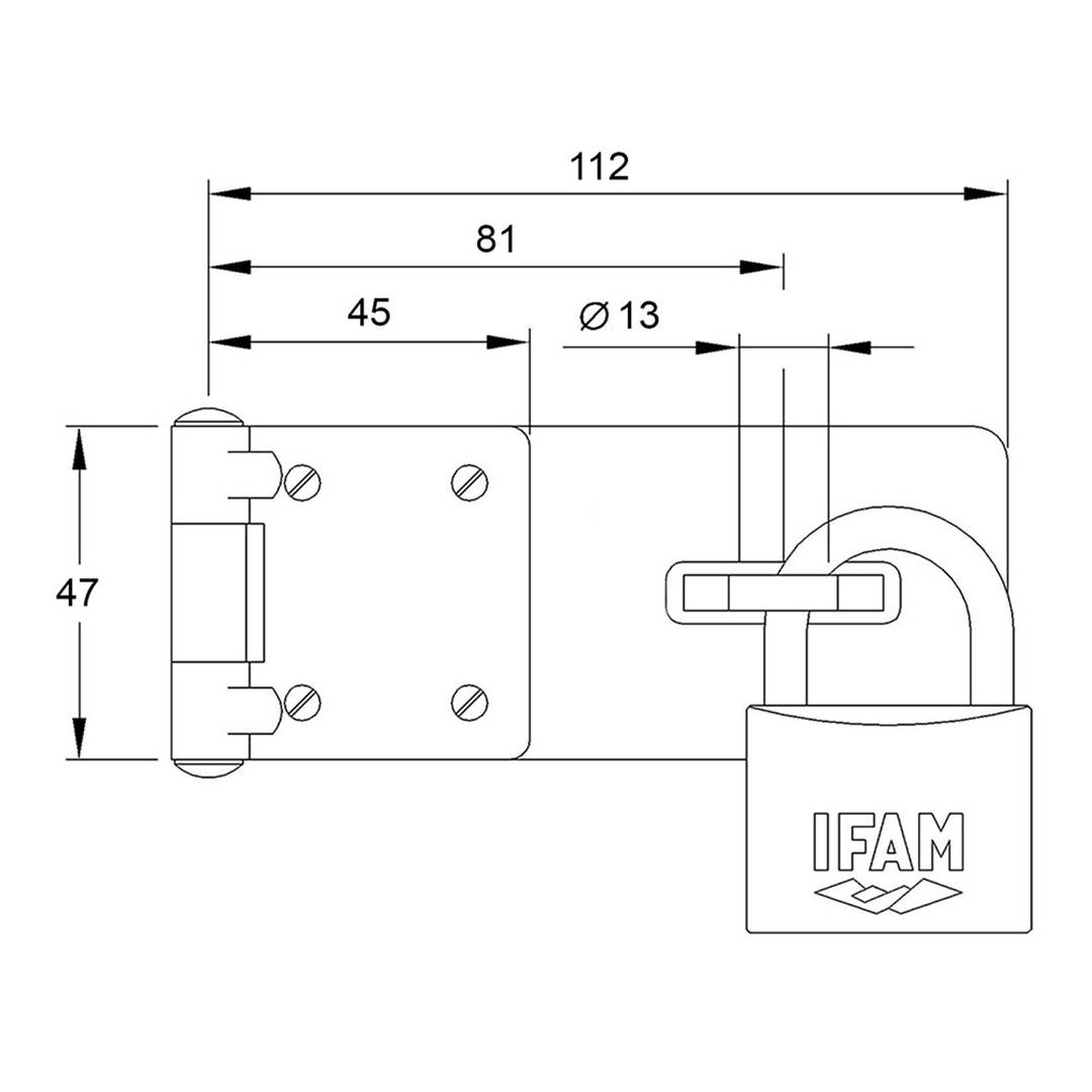 Pany portàtil d'acer 112x47mm de diàmetre de 13mm IFAM PC420
