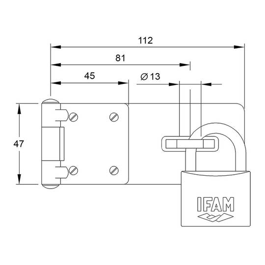 Pany portàtil d'acer 112x47mm de diàmetre de 13mm IFAM PC420