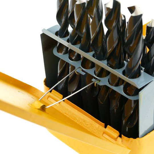 Sortiment 25 Bohrer für Metall HSS in Kunststoffkassette von TOLSEN