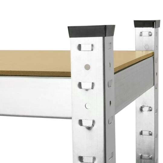 Estanteria metálica galvanizada para almacenar de 5 baldas de madera 90x30x180 cm