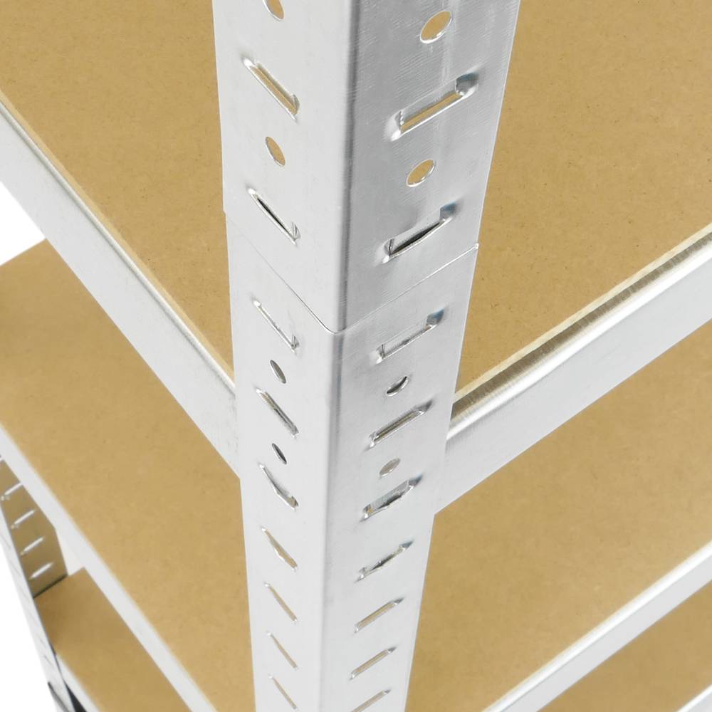 Estanteria metálica galvanizada para almacenar de 5 baldas de madera 90x30x180 cm