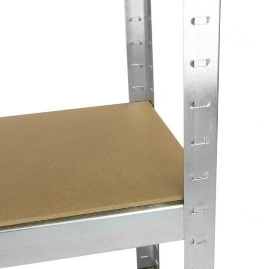 Estanteria metálica galvanizada para almacenar de 5 baldas de madera 90x30x180 cm