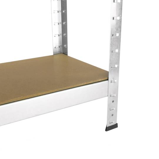 Estanteria metálica galvanizada para almacenar de 5 baldas de madera 90x30x180 cm