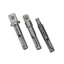 SDS Plus socket drill chuck driver adaptor 3 pieces set 1/4" 3/8" 1/2" inch 10mm by Tolsen