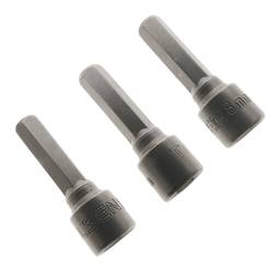 Zeshoekige dopsleutel 3 stuks van 8 mm x 38 mm en 1/4 Tolsen-klauwplaat