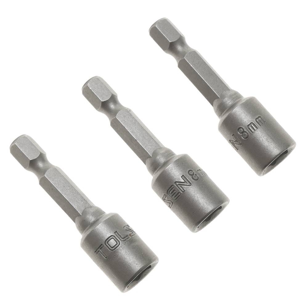 Schaft 3 Stück 8mm x 48mm Sechskant Steckschlüssel Nuss Treiber Bits 1/4 Adapter von Tolsen