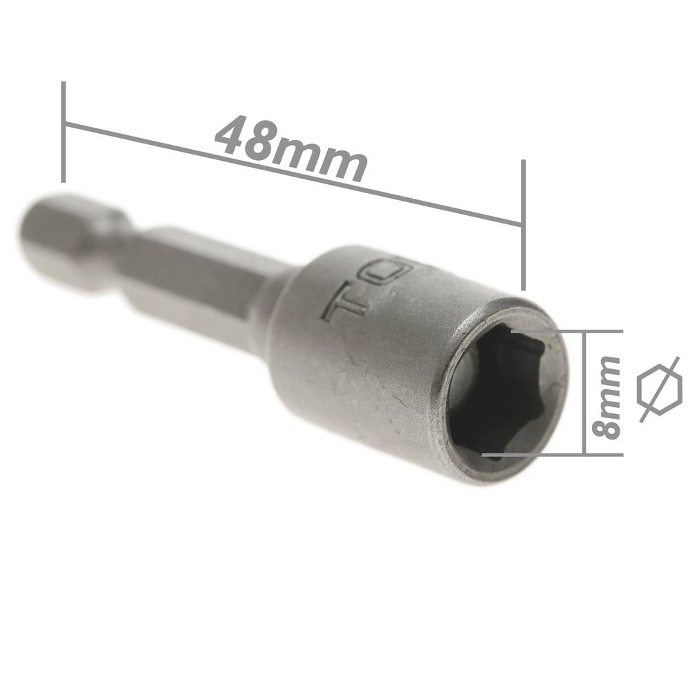 Schaft 3 Stück 8mm x 48mm Sechskant Steckschlüssel Nuss Treiber Bits 1/4 Adapter von Tolsen