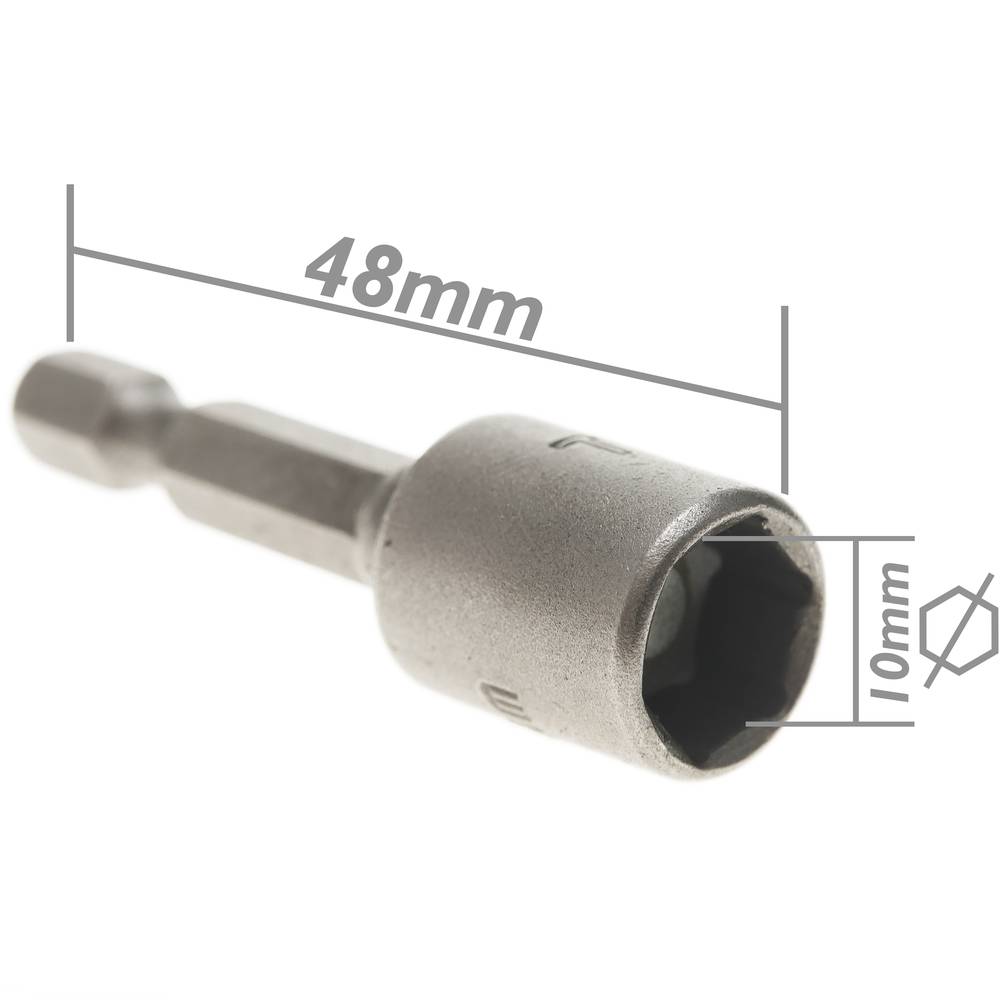Driedelige 10 mm x 48 mm inbussleutel en 1/4 Tolsen-boorkop