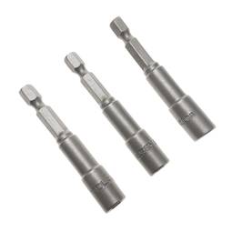 Llave de vaso hexagonal 3 piezas de 6 mm x 65 mm y portabrocas de 1/4 de Tolsen