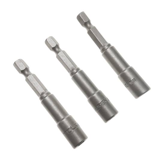 Schaft 3 Stück 6 mm x 65 mm Sechskant Steckschlüssel Nuss Treiber Bits 1/4 Adapter von Tolsen