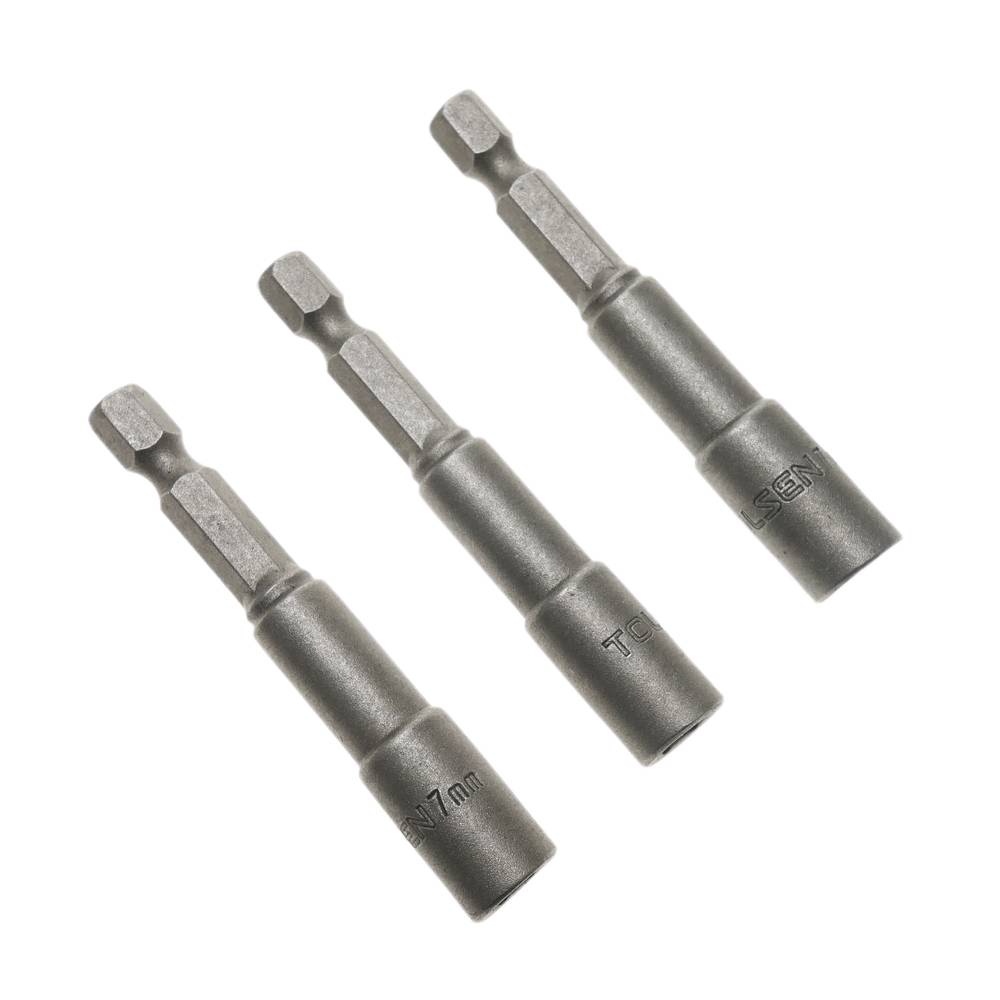 Adaptateur hexagonale écrou pilote embout 3 pièce de 7 mm x 65 mm 1/4 hex par Tolsen