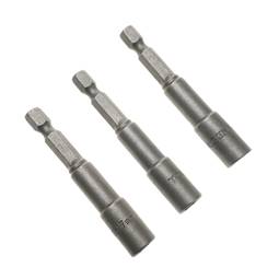 Llave de vaso hexagonal 3 piezas de 7 mm x 65 mm y portabrocas de 1/4 de Tolsen