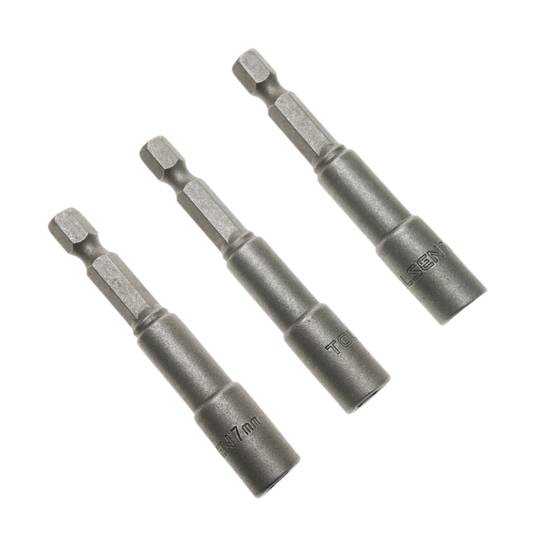 Adaptateur hexagonale écrou pilote embout 3 pièce de 7 mm x 65 mm 1/4 hex par Tolsen