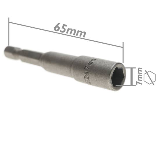 Adaptateur hexagonale écrou pilote embout 3 pièce de 7 mm x 65 mm 1/4 hex par Tolsen
