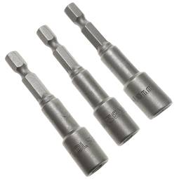 Adaptateur hexagonale écrou pilote embout 3 pièce de 10 mm x 65 mm 1/4 hex par Tolsen