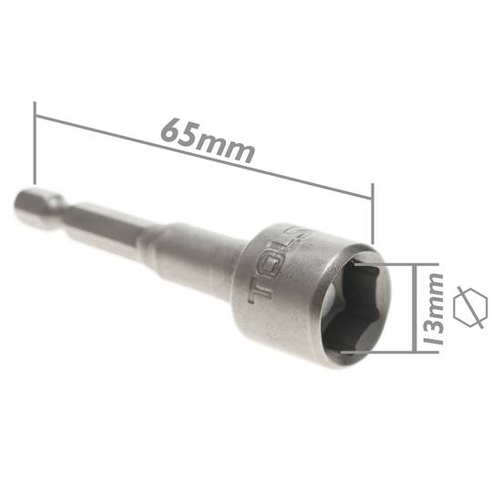 Schaft 3 Stück 13 mm x 65 mm Sechskant Steckschlüssel Nuss Treiber Bits 1/4 Adapter von Tolsen