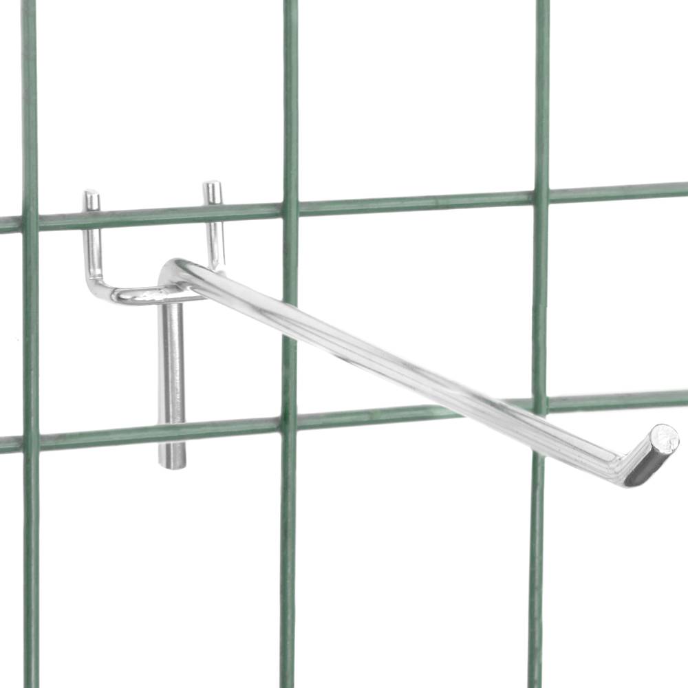 Slatwall compatible metallic hook chrome 200mm pack of 50 units