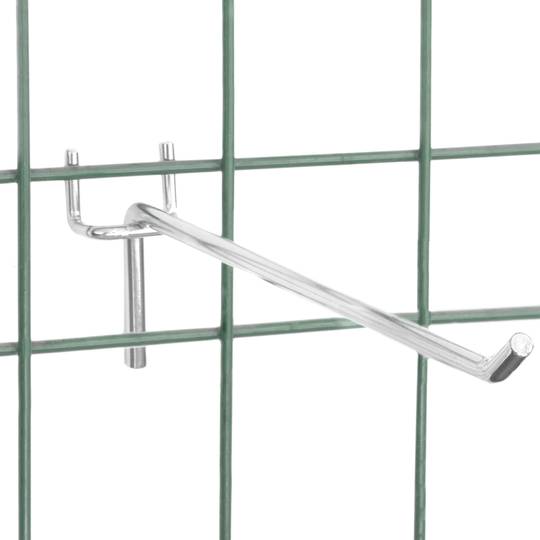 Slatwall compatible metallic hook chrome 200mm pack of 50 units