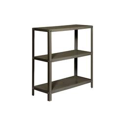 Gegalvaniseerd metalen opbergrek PrimeMatik Mini Home Classic met 3 houten planken 80 x 30 x 90 cm in grijs/grijze kleur