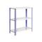 Prateleira de metal galvanizado para armazenamento PrimeMatik Mini Home Classic com 3 prateleiras de madeira 80 x 40 x 90 cm em roxo / branco