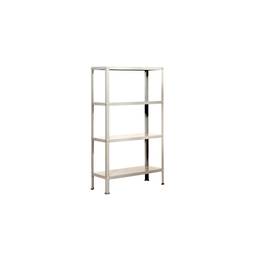 Galvanized metal shelf for storage Simonrack Mini Home Classic with 4 wooden shelves 80 x 30 x 160 cm white / white