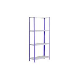 Galvanized metal shelf for storage Simonrack Mini Home Classic with 4 wooden shelves 80 x 40 x 160 cm purple / white