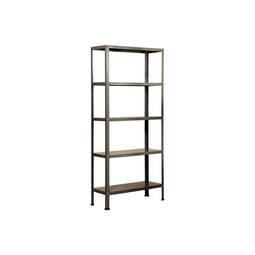 Galvanized metal shelf for storage Simonrack Mini Home Classic with 5 wooden shelves 80 x 30 x 180 cm in gray / gray color