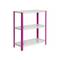 Gegalvaniseerd metalen opbergrek PrimeMatik Plus Home Classic met 3 houten planken 100 x 30 x 90 cm roze/wit