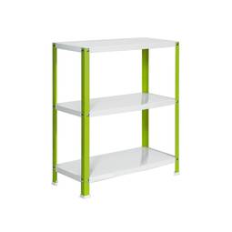 Prestatgeria metàl·lica galvanitzada per a emmagatzematge Simonrack Plus Home Classic de 3 lleixes de fusta 100 x 30 x 90 cm de color verd / blanc
